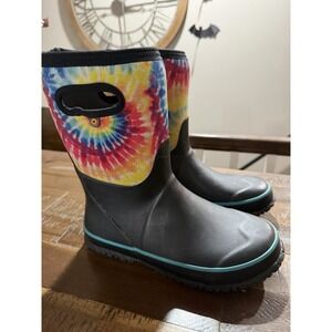 BOGS Neo Classic Black Rainbow Insulated Winter Boots Unisex Kids Size US 6